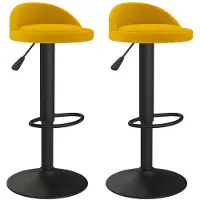vidaXL Barhocker 2 Stk. Gelb Samt