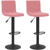 vidaXL Barhocker 2 Stk. Rosa Samt