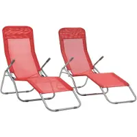 vidaXL Klappliegen 2 Stk. Textilene Rot