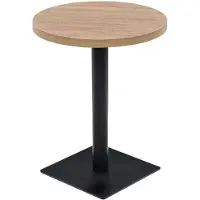 vidaXL Bistrotisch MDF und Stahl Rund 60 x 75 cm Eichenoptik