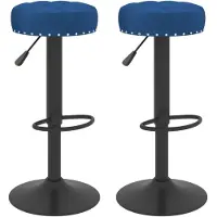 vidaXL Barhocker 2 Stk. Blau Samt