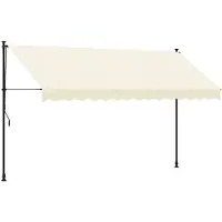 vidaXL Markise Einziehbar Creme 350x150 cm Stoff und Stahl
