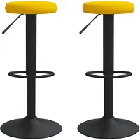 vidaXL Barhocker 2 Stk. Senfgelb Samt