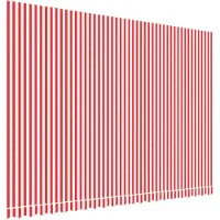 vidaXL Ersatzstoff für Markise Rot und Weiß 500x350 cm Polyester