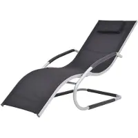 vidaXL Sonnenliege mit Kissen Aluminium und Textilene Schwarz