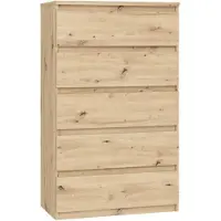 Veriaffari.it CHELSEA Kommode 5 Schubladen – 77,2 x 42,2 x 128,1 – Artisan-Eiche
