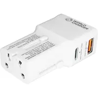 Prio Fast Charge World Reiseladegerät 25W PD PPS (USB C) + QC 3.0 (USB A) weiß