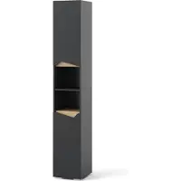 Vicco Badschrank Marelle Anthrazit/Artisan 30 x 180 cm mit Türen, und offenen Fächern, Model 47654