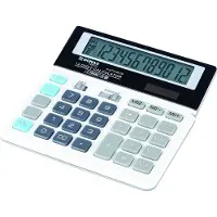 Donau Rechner TECH Bürorechner, 12-stellig Anzeige, dimmbar. 156x152x28mm, weiss