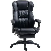 Vinsetto Ergonomischer Schreibtischstuhl mit Liegefunktion, 68,5x68,5x113-121cm