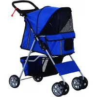 PawHut Hundewagen Hundebuggy Hunde Pet Stroller Buggy 4 Farben 3/4 Räder D00-058BU