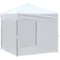 vidaXL Partyzelt Faltbar mit Seitenwänden Weiß 2x2 m
