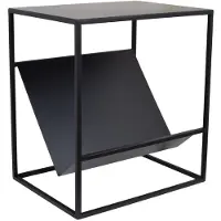 Loft42 Freek Beistelltisch mit Zeitschriften- oder Zeitungsablage – Metall – Mattschwarz – 47 x 36 x 29 cm