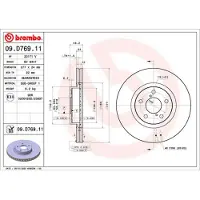 Brembo Bremsscheibe 09.D769.11, vorne, belüftet, 1 Stück