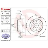 Brembo Bremsscheibe 09.D942.11, hinten, belüftet, 1 Stück