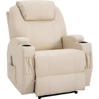 HOMCOM Massagesessel elektrisch Relaxsessel Fernsehsessel Liegefunktion Beige