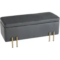 HOMdotCOM Elegante Bank mit Stauraum, dunkelgrau