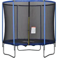 HOMCOM Trampolin mit Sicherheitsnetz Gartentrampolin Stahl Ø244 x 240H cm