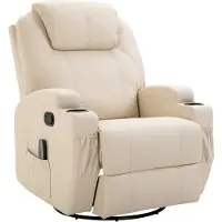 HOMCOM Massagesessel Fernsehsessel Relaxsessel TV Sessel 5 Massage-Modi Creme