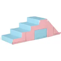 HOMCOM Bausteinset 2er-Set Bausteine rekonfigurierbares Design Rosa+Blau