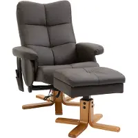 HOMCOM Relaxsessel mit Liegefunktion Massagesessel mit Fußhocker Braun