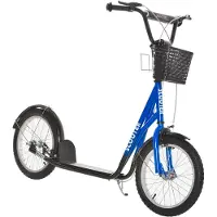 HOMCOM Kinderroller Tretroller mit Bremse Korb höhenverstellbar Gummi Blau
