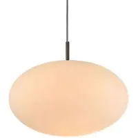 LINDBY Hängeleuchte Sonika, Ø 40 cm, nickelfarben, Glas, E27