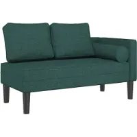 vidaXL Chaiselongue mit Kissen Dunkelgrün Stoff