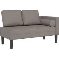 vidaXL Chaiselongue mit Kissen Taupe Stoff