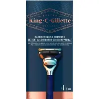 Gillette King C. Herrenrasier- und Konturenmarkiermaschine - 1 Klinge, mit eingebautem Präzisionstrimmer mit Einklinge und hochwertigem Griff