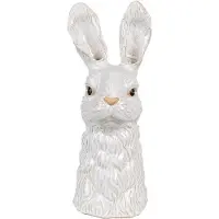Clayre & Eef Vase "Kaninchen" in Weiß - (B)13 x (H)33 x (T)14 cm - onesize