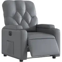 vidaXL Relaxsessel Elektrisch Grau Kunstleder