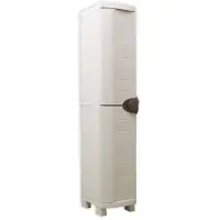 Big Buy Cooking Kleiderschrank 1-türig Harz Taupe Beige Höhe 184 cm Breite 35 cm abschließbar für Innen- & Außenbereich