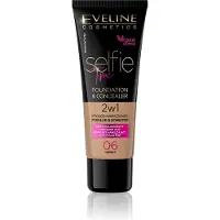 Eveline Cosmetics Selfie Time Foundation & Concealer Cryo-Moisturizing Deck And Proofreader 06 Honey 30Ml