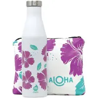 Mizu Thermosflasche S6 White Hibiscus Aloha Pouch