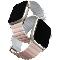 Uniq Revix Premium Edition doppelseitiges Armband für Apple Watch | 44/45/46/49 mm - Blush Pink / White