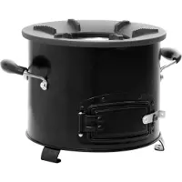 vidaXL Camping-Ofen Schwarz 36x26x22,5 cm Metall