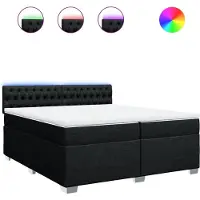 vidaXL Boxspringbett mit Matratze Schwarz 200x200 cm Stoff