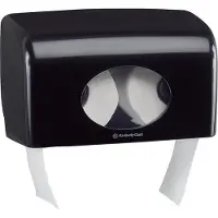Aquarius Kimberly-Clark Aquarius Toilettenpapierspender 7191, für Kleinrollen, manuelle Entnahme, L 180 x B 298 x H 128 mm, Kunststoff, schwarz