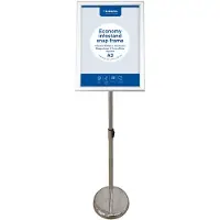 Europel Infoständer ECONOMY + Plakatrahmen, DIN A3, silber Rahmen aus eloxiertem Aluminium, Rahmenprofil 25