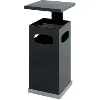 V-Part Abfallsammler für aussen, mit Aschereinsatz und Schutzdach