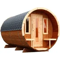 WOLF Fasssauna 280 de luxe, BxTxH: 235 x 280 x 235 cm, 42 mm