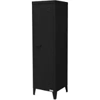 ML-Design Aktenschrank 38x38x137,5 cm Schwarz | hoher Stahlschrank mit 4 Beinen, 3 Innenfächer, Industrial