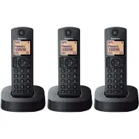 Panasonic KX-TGC313SPB, DECT-Telefon, Kabelloses Mobilteil, Freisprecheinrichtung, 50 Eintragungen, Anrufer-Identifikation, Schwarz