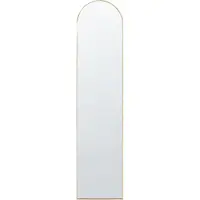 Beliani Stehspiegel Gold mit dekorativem Rahmen 36 x 150 cm Oval Industriestil Ganzkörper für Ecke Schlafzimmer Garderobe Bad Wohnzimmer