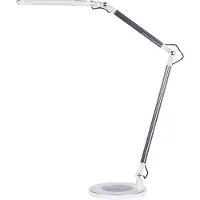 Beliani LED Schreibtischlampe Silber Aluminium 80 cm Hoch Verstellbar Modernes Design Minimalistisch für Büro Home Office Arbeitszimmer Schreibtisch