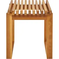 Beliani Garten-Beistelltisch Hellbraun Akazienholz Quadratisch 40x40 cm Latten-Optik Garten Outdoor Terrasse Balkon Ausstattung Möbel Balkontisch