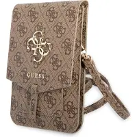 GUESS Crossbody-Handytasche - Smartphone-Umhängetasche mit Gurt 4G Logo - Braun