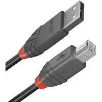 Lindy 36677, 10 m, USB A, USB B, USB 2.0, 0,48 Gbit/s, Schwarz, Grau, Rot