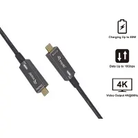 Equip USB-C Aktives optisches Kabel, M/M, 5.0m, PD 60W, 4K/60Hz, 10Gbps, Video+Data+PD, 5 m, USB C, USB C, USB 3.2 Gen 2 (3.1 Gen 2), 10 Gbit/s, Schwarz